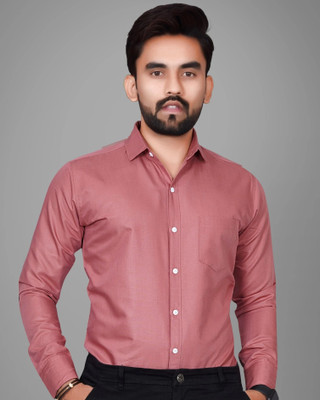 GLOBAL NOMAD Men Solid Casual Pink Shirt