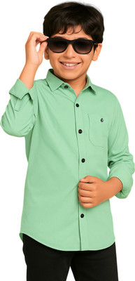 jabak creation Boys Solid Casual Light Green Shirt
