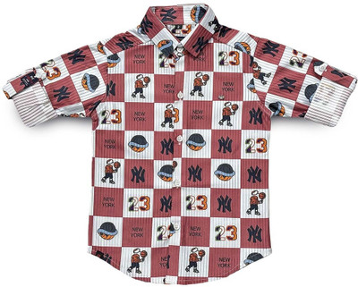 Havok Kids Boys Printed Wedding & Party Maroon Shirt