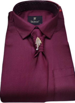 Boyzhub Men Solid Formal Maroon Shirt