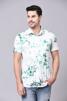Marmic Fab Men Printed Casual Green, Black, White Shirt