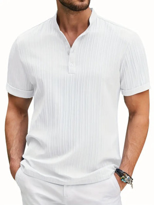 METRONAUT Men Solid Casual White Shirt