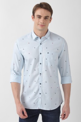 PETER ENGLAND Men Printed Casual White, Light Blue, Blue Shirt