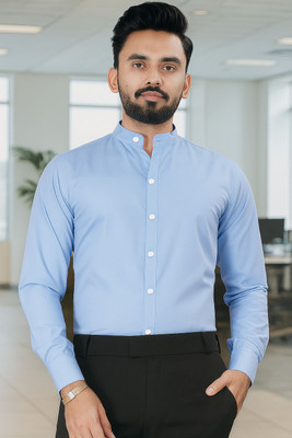 SHIRTZONE Men Solid Formal Blue Shirt