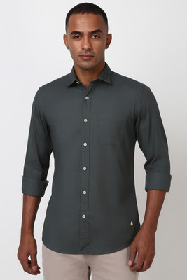 PETER ENGLAND Men Solid Casual Grey Shirt