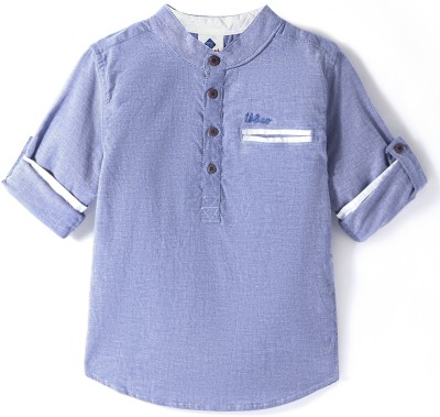 Tonyboy Boys Solid Casual Blue Shirt