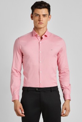 PETER ENGLAND Men Printed Formal Pink Shirt