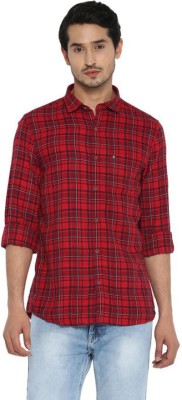 TURTLE Men Checkered Casual Red Shirt