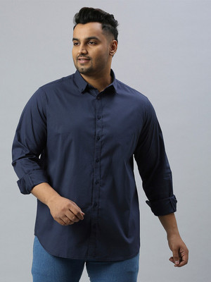 METRONAUT PLUS Men Solid Casual Dark Blue Shirt
