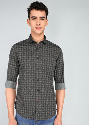 KILLER Men Printed Casual Dark Green Shirt