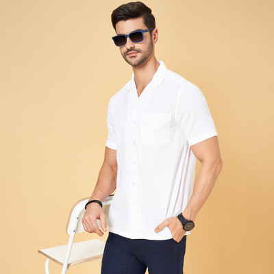 Byford by Pantaloons Men Solid Casual White Shirt