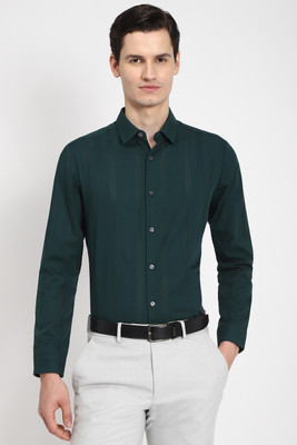PETER ENGLAND Men Solid Formal Green Shirt