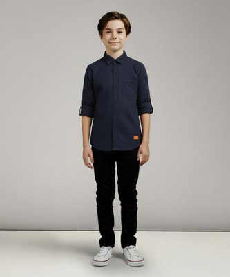 KILLER Boys Solid Casual Blue Shirt