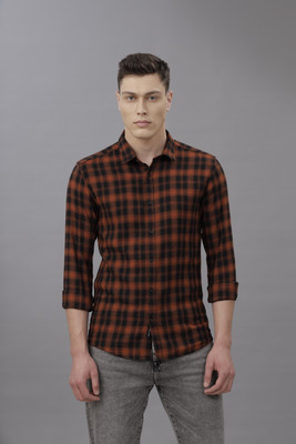 VOI JEANS Men Checkered Casual Black Shirt