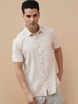 CODE by Lifestyle Men Printed Casual Beige Shirt