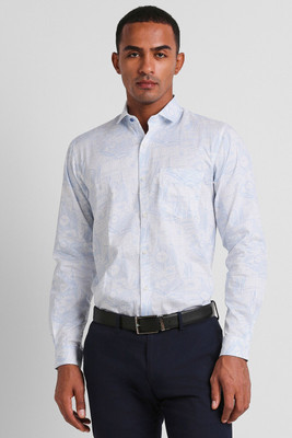 PETER ENGLAND Men Printed Formal Light Blue Shirt