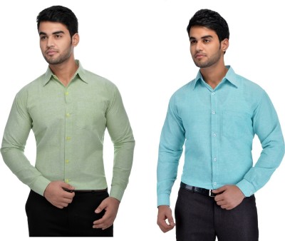 DESHBANDHU KHADI Men Solid Formal Multicolor Shirt(Pack of 2)