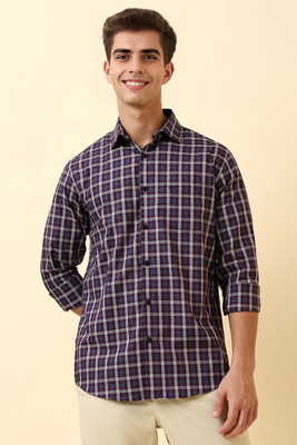 Allen Solly Men Checkered Casual Purple Shirt