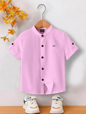 Glusic Trends Boys Solid Casual Pink Shirt