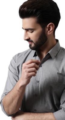 JAINISH Men Solid Casual Grey Shirt