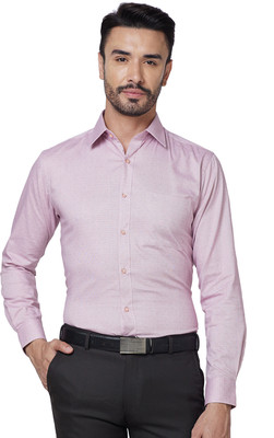 Raymond Men Self Design Formal Red Shirt