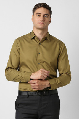 PETER ENGLAND Men Solid Formal Green Shirt