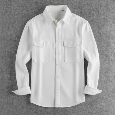 SHABIB Men Solid Casual White Shirt