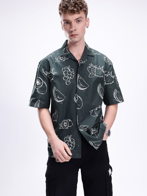 Kook N Keech Men Printed Casual Green Shirt