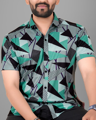 METRONAUT Men Printed Casual Green Shirt