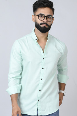 Dark Age Men Solid Casual Light Green Shirt