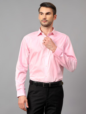 CANTABIL Men Solid Formal Pink Shirt