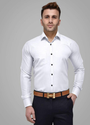 Vasanam Men Solid Casual White Shirt