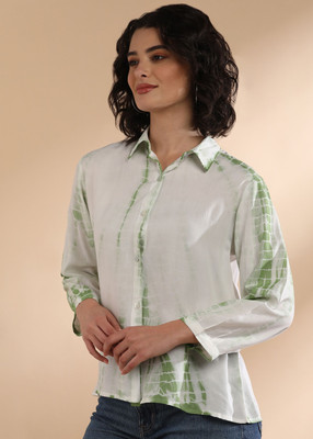 CORSICA Women Dyed/Ombre Casual White Shirt