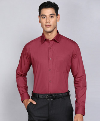 Raymond Men Solid Formal Red Shirt