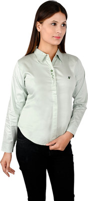 top ten Women Solid Formal Green Shirt