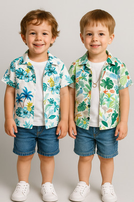 SVHFashion Boys Printed Casual Multicolor Shirt(Pack of 2)