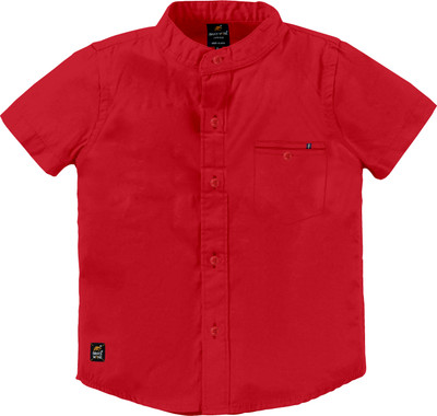 BRUCEWANE Boys Solid Casual Red Shirt
