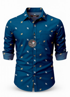 SHREE VASTRAHOUSE Men Graphic Print Casual Dark Blue Shirt