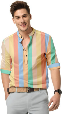 ISUEL FAB Men Striped Festive Multicolor Shirt