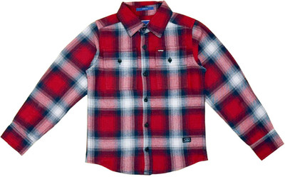 RAW OUTFITTERS Boys Checkered Casual Red Shirt