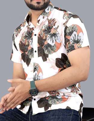 JANAKI ENTERPRISE Men Printed Casual White Shirt