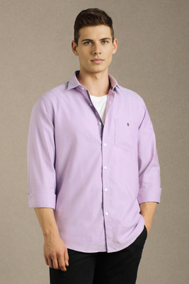 LOUIS PHILIPPE Men Solid Casual Purple Shirt