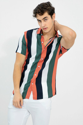 Floura Men Striped Casual Multicolor Shirt