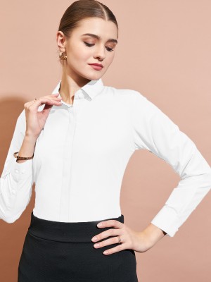 Dressberry Women Solid Casual White Shirt