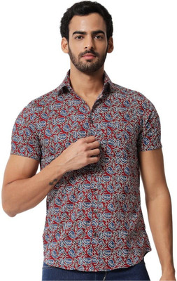 Sanskrutihomes Men Printed Casual Red Shirt
