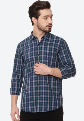 NUMERO UNO Men Checkered Casual Green Shirt