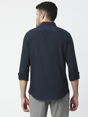 BASICS Men Solid Casual Blue Shirt