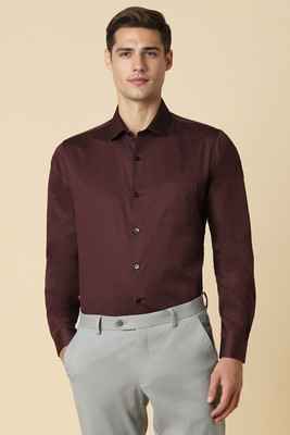 Allen Solly Men Self Design Formal Maroon Shirt