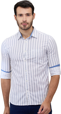 PARX Men Printed Casual White Shirt