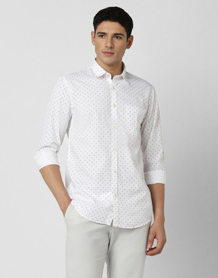 PETER ENGLAND Men Printed Casual White Shirt